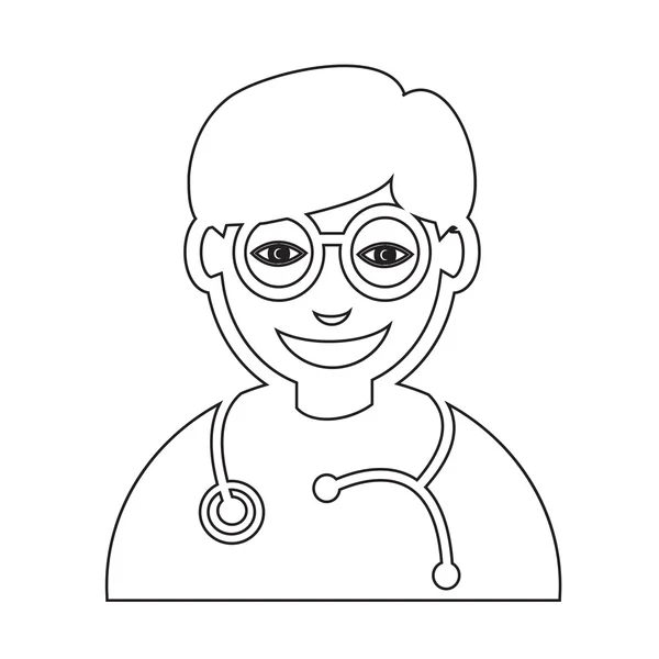 Doctor Face emoción Icono Ilustración signo de diseño — Archivo Imágenes Vectoriales