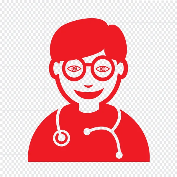 Doctor Face emoción Icono Ilustración signo de diseño — Archivo Imágenes Vectoriales