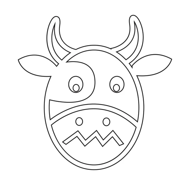 牛脸情感图标插画标志设计 — 图库矢量图片