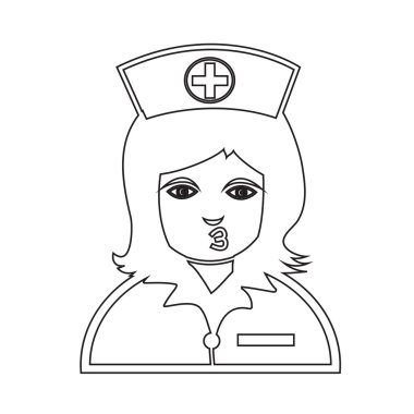 Hemşire yüz duygu simgesi illüstrasyon işareti Tasarla