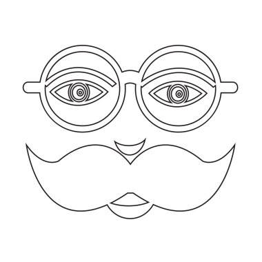 bıyıklı adam yüz illüstrasyon işareti Tasarla