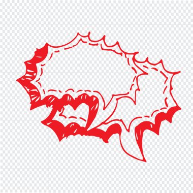 Konuşma balonu el çizilen illüstrasyon simge tasarım