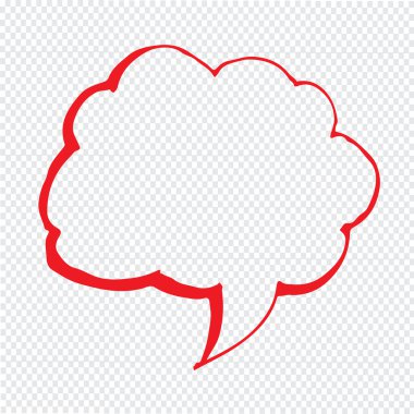 Konuşma balonu el çizilen illüstrasyon simge tasarım