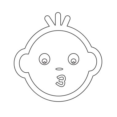 Şirin bebek yüz duygu simge tasarlamak sembol tasarımı