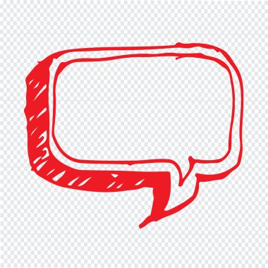 Konuşma balonu el çizilen illüstrasyon simge tasarım