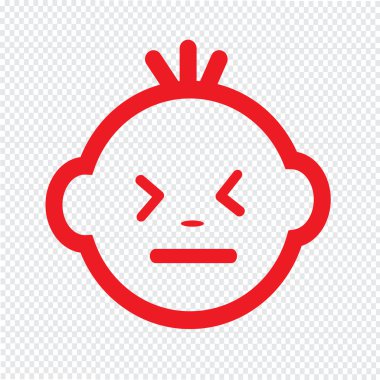 Şirin bebek yüz duygu simge tasarlamak sembol tasarımı