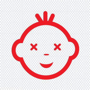 Şirin bebek yüz duygu simge tasarlamak sembol tasarımı