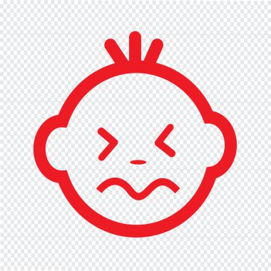 Şirin bebek yüz duygu simge tasarlamak sembol tasarımı