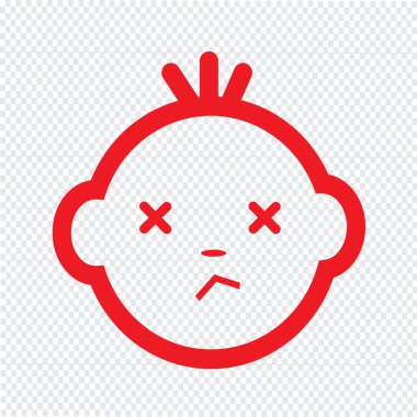 Şirin bebek yüz duygu simge tasarlamak sembol tasarımı