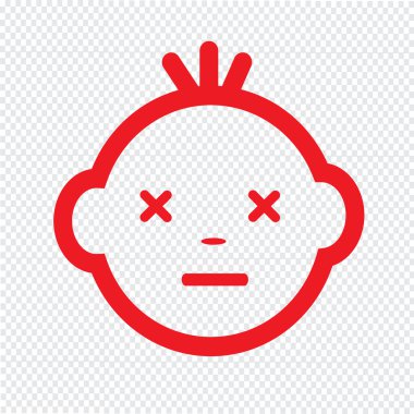 Şirin bebek yüz duygu simge tasarlamak sembol tasarımı