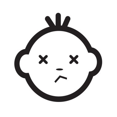 Şirin bebek yüz duygu simge tasarlamak sembol tasarımı