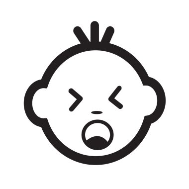 Şirin bebek yüz duygu simge tasarlamak sembol tasarımı