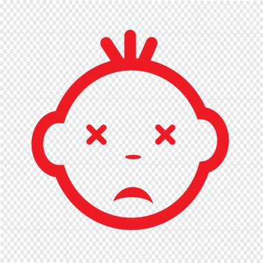 Şirin bebek yüz duygu simge tasarlamak sembol tasarımı