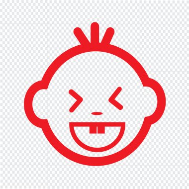 Şirin bebek yüz duygu simge tasarlamak sembol tasarımı