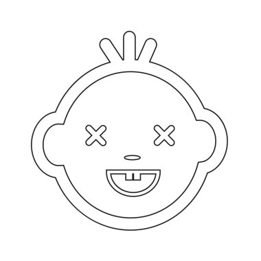 Şirin bebek yüz duygu simge tasarlamak sembol tasarımı