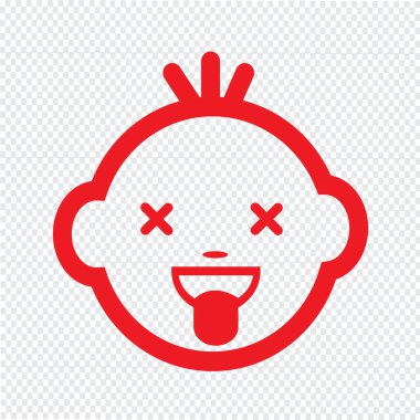 Şirin bebek yüz duygu simge tasarlamak sembol tasarımı