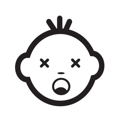 Şirin bebek yüz duygu simge tasarlamak sembol tasarımı