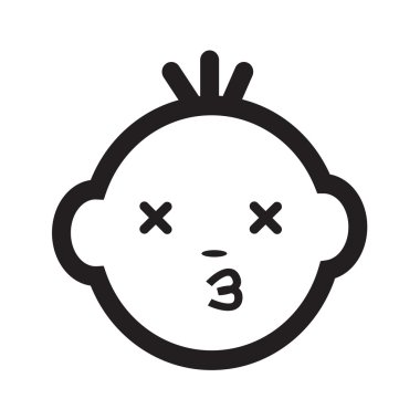 Şirin bebek yüz duygu simge tasarlamak sembol tasarımı