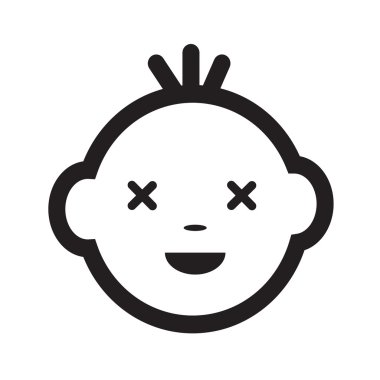 Şirin bebek yüz duygu simge tasarlamak sembol tasarımı