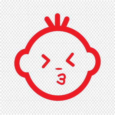 Şirin bebek yüz duygu simge tasarlamak sembol tasarımı