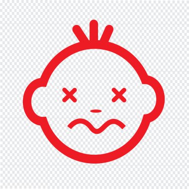 Şirin bebek yüz duygu simge tasarlamak sembol tasarımı