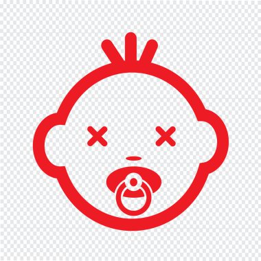 Şirin bebek yüz duygu simge tasarlamak sembol tasarımı