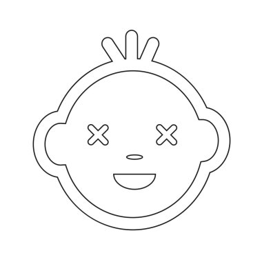 Şirin bebek yüz duygu simge tasarlamak sembol tasarımı