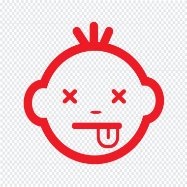 Şirin bebek yüz duygu simge tasarlamak sembol tasarımı