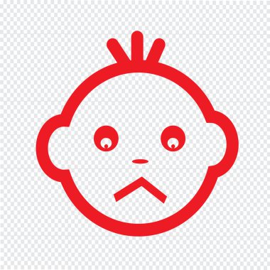 Şirin bebek yüz duygu simge tasarlamak sembol tasarımı