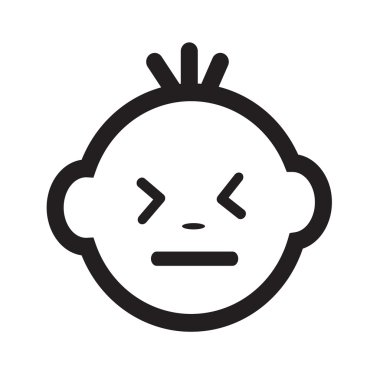 Şirin bebek yüz duygu simge tasarlamak sembol tasarımı