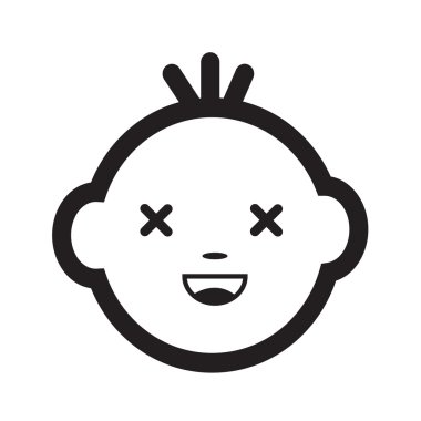 Şirin bebek yüz duygu simge tasarlamak sembol tasarımı