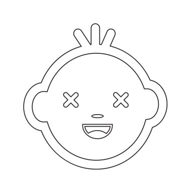 Şirin bebek yüz duygu simge tasarlamak sembol tasarımı