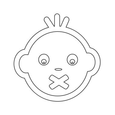 Şirin bebek yüz duygu simge tasarlamak sembol tasarımı