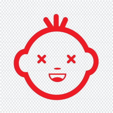 Şirin bebek yüz duygu simge tasarlamak sembol tasarımı