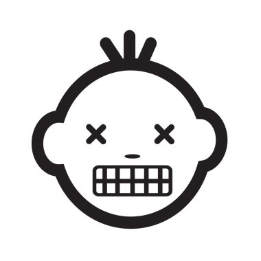 Şirin bebek yüz duygu simge tasarlamak sembol tasarımı