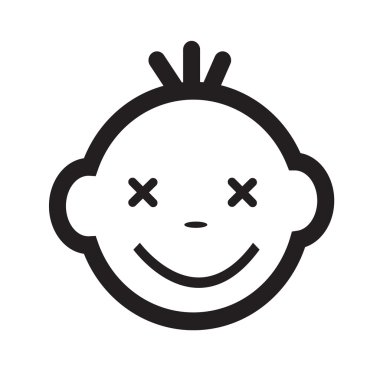 Şirin bebek yüz duygu simge tasarlamak sembol tasarımı