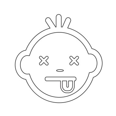 Şirin bebek yüz duygu simge tasarlamak sembol tasarımı