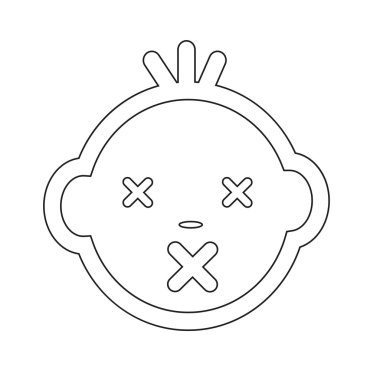 Şirin bebek yüz duygu simge tasarlamak sembol tasarımı