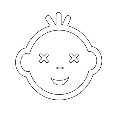 Şirin bebek yüz duygu simge tasarlamak sembol tasarımı