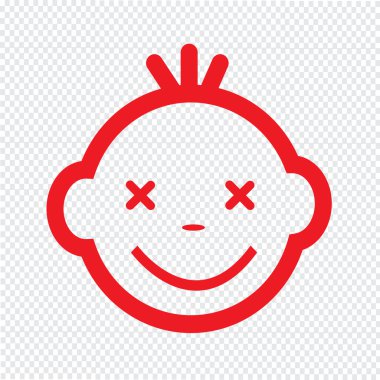 Şirin bebek yüz duygu simge tasarlamak sembol tasarımı