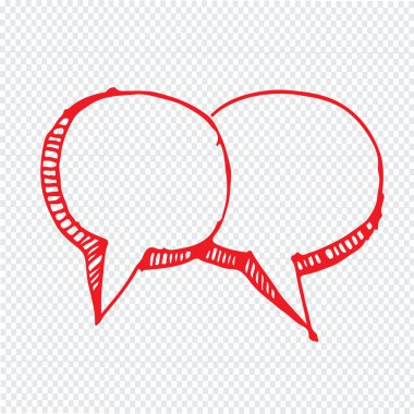 Kabarcık konuşma illüstrasyon simge tasarım el çekilmiş