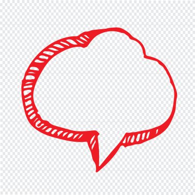 Kabarcık konuşma illüstrasyon simge tasarım el çekilmiş