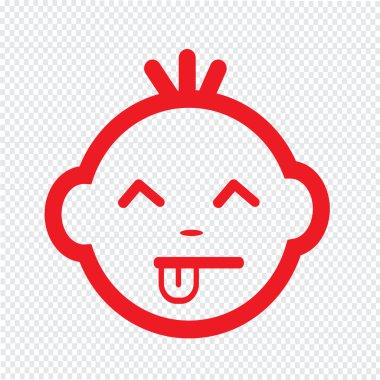 Şirin bebek yüz duygu simge tasarlamak sembol tasarımı