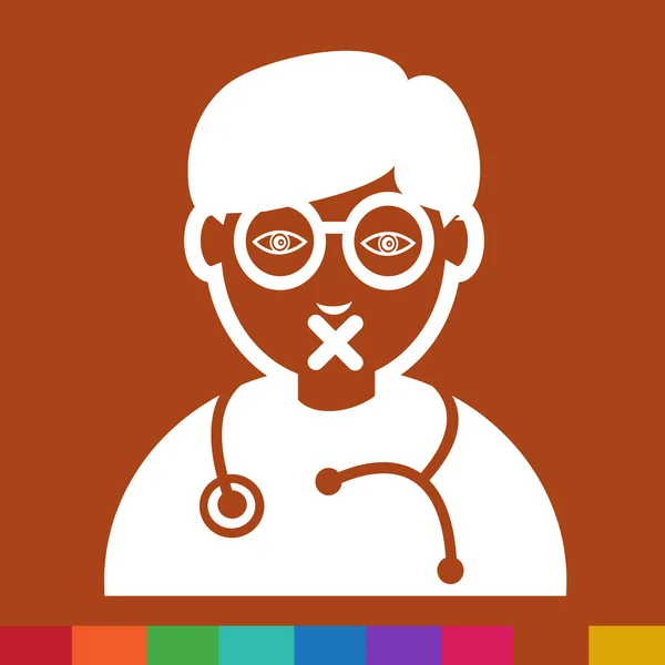 Doctor Face emoción Icono Ilustración signo de diseño — Vector de stock