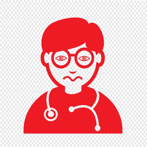 Arzt Gesicht Emotion Symbol Illustration Zeichen Design — Stockvektor