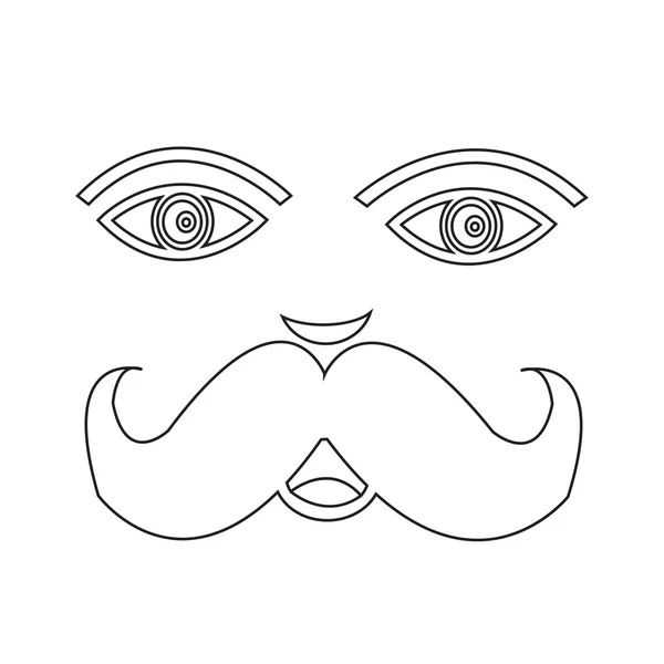 Mustasch kille ansikte Illustration tecken design — Stock vektor