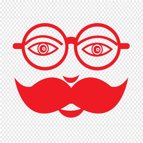 Bigote chico cara ilustración signo diseño — Archivo Imágenes Vectoriales