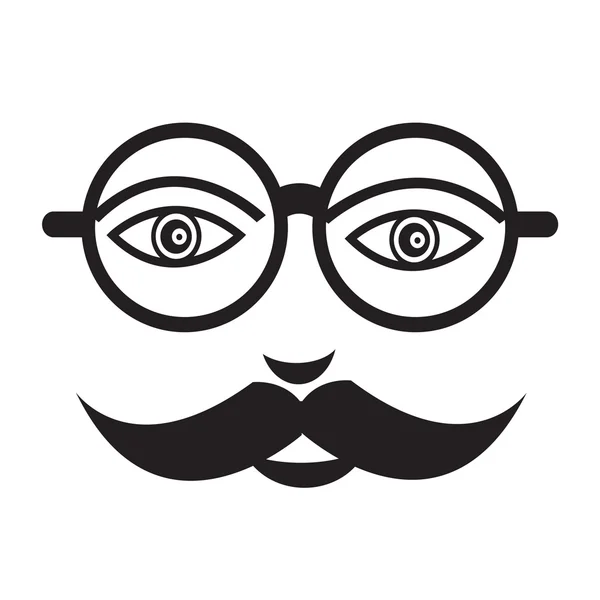 Bigote chico cara ilustración signo diseño — Vector de stock