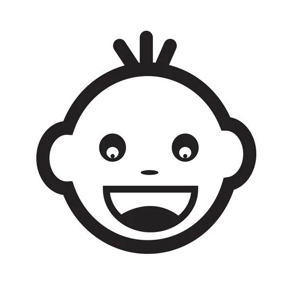 Linda cara de bebé Emoción icono Ilustración símbolo de diseño — Archivo Imágenes Vectoriales