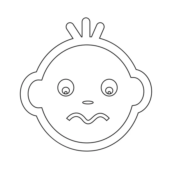 Baby gezicht emotie pictogram illustratie symbool ontwerp — Stockvector